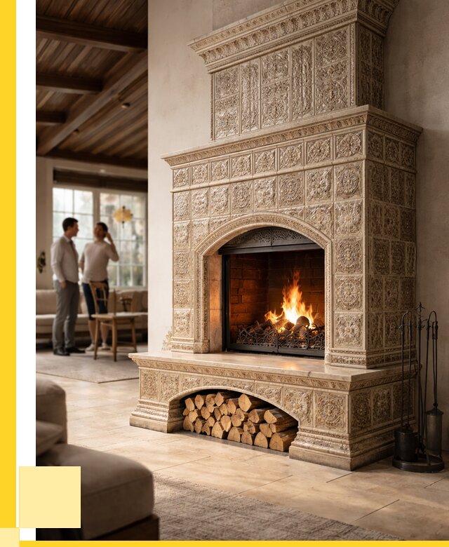 Купить изразцовый камин в Шумерле от 271575 р. | ЭриданШмр