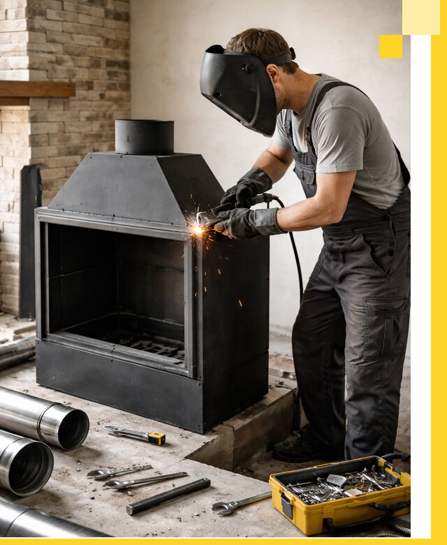 Продажа и установка металлических каминов в Шумерле под ключ