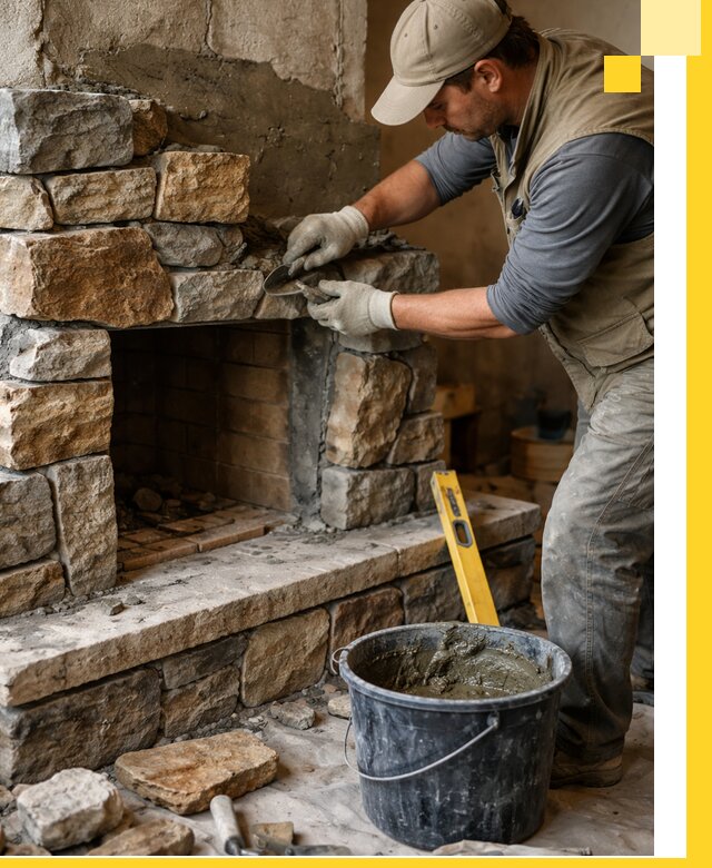 Изготовление и установка каменных каминов под ключ в Шумерле