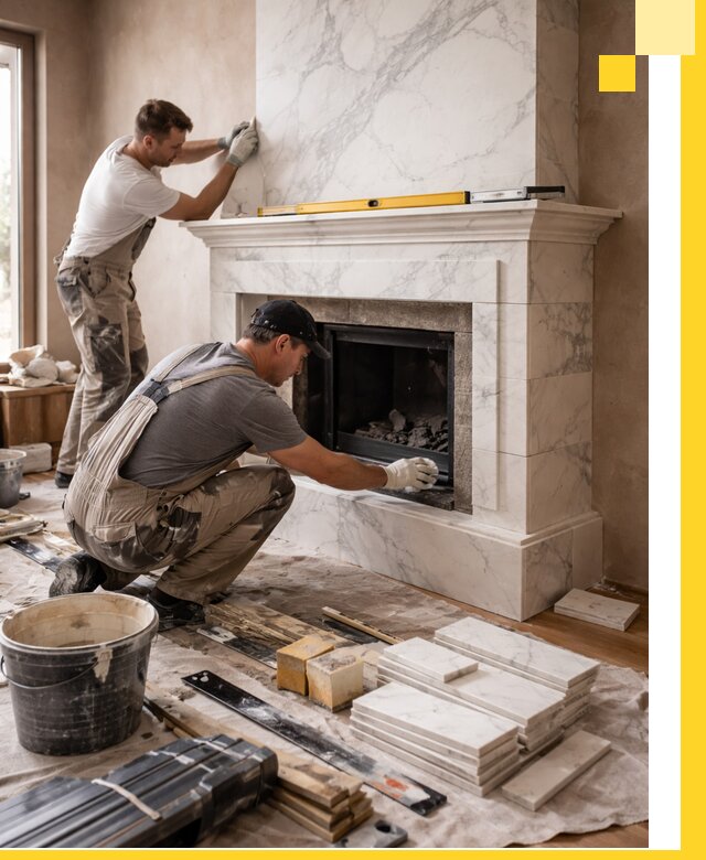 Отделка каминов в Шумерле качественные облицовочные работы