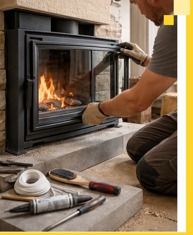 Производство, монтаж и доставка каминов со стеклом в Шумерле