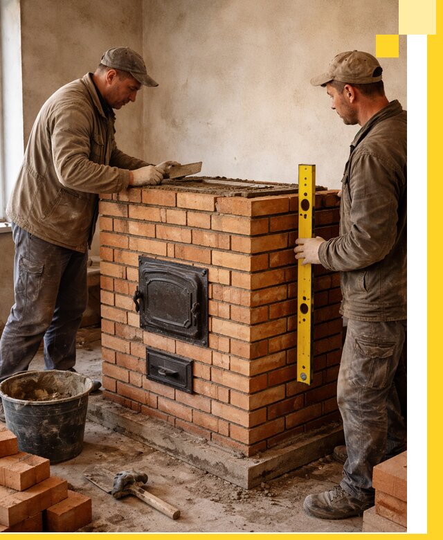 Отопительные печи под ключ в Шумерле, установка и сборка