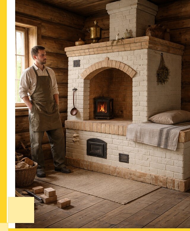 Русские печи с лежанкой под ключ в Шумерле от 162945 р. ЭриданШмр