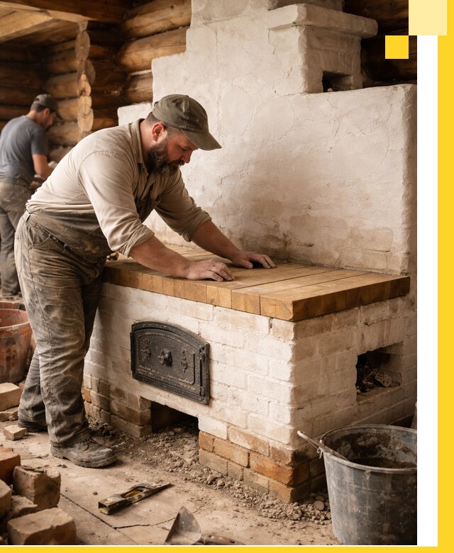 Проектирование и установка русской печи с лежанкой в Шумерле