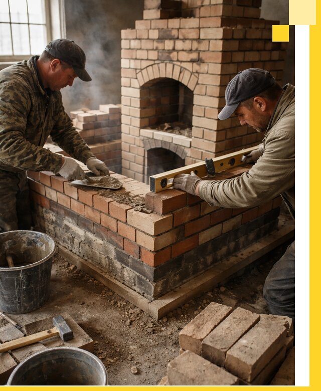 Изготовление и монтаж печей и каминов из кирпича в Шумерле