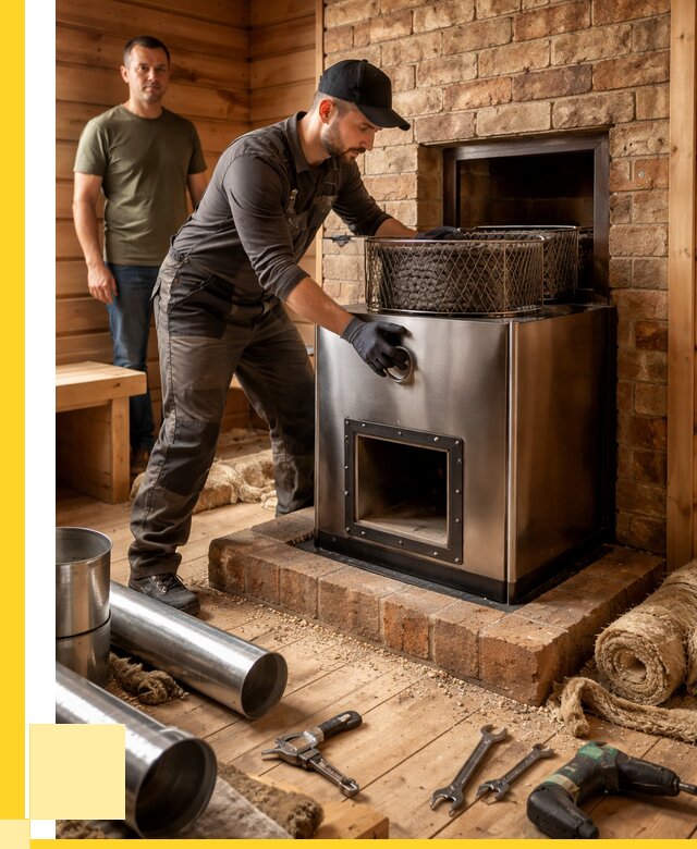 Монтаж банных печей под ключ в Шумерле от 19553 р., ЭриданШмр