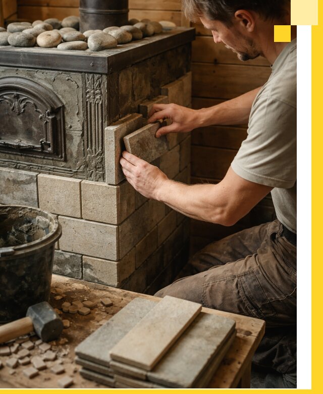 Облицовка банных печей в Шумерле профессиональная отделка