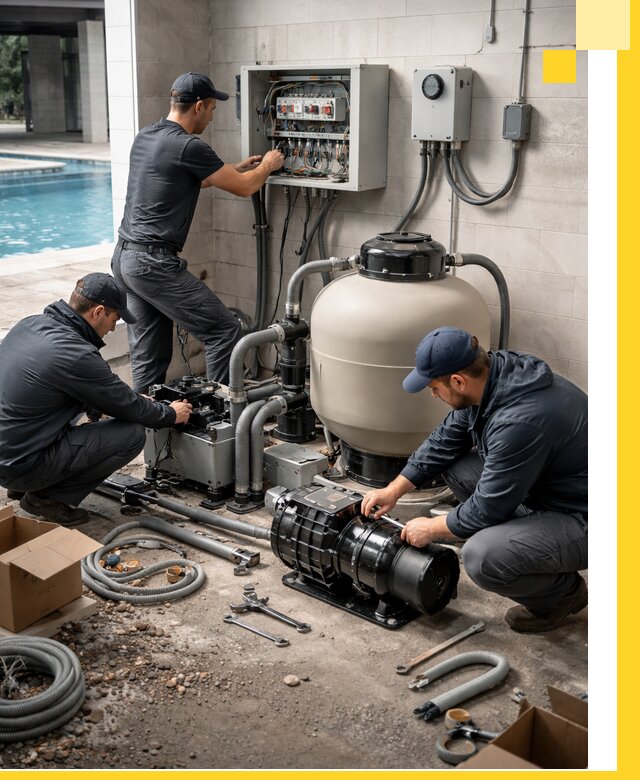 Профессиональный монтаж оборудования для бассейнов в Шумерле