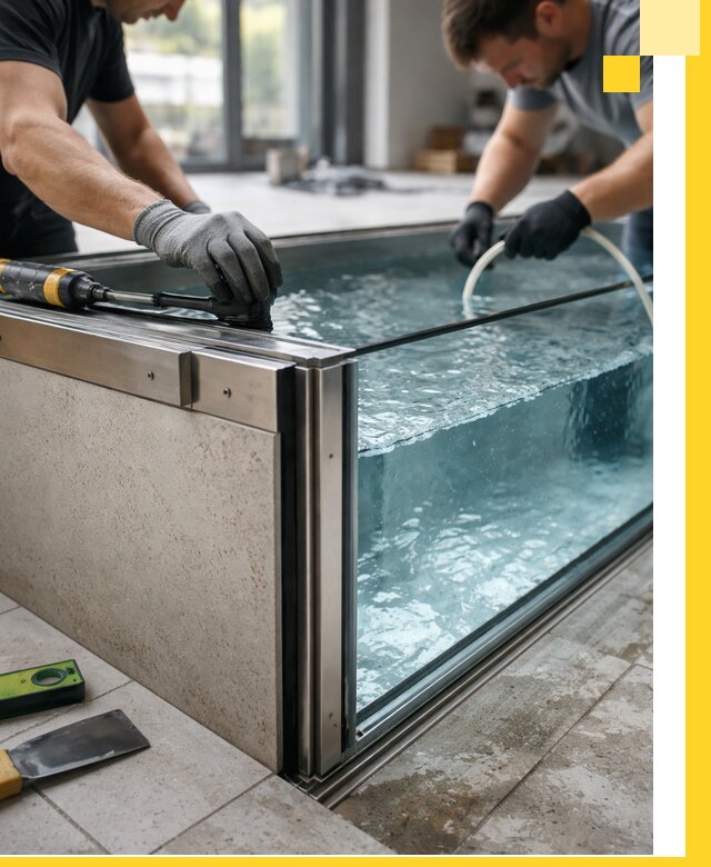 Проектирование и монтаж стеклянных бассейнов в Шумерле