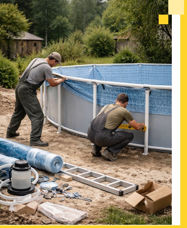 Установка и монтаж каркасных бассейнов в Шумерле под ключ