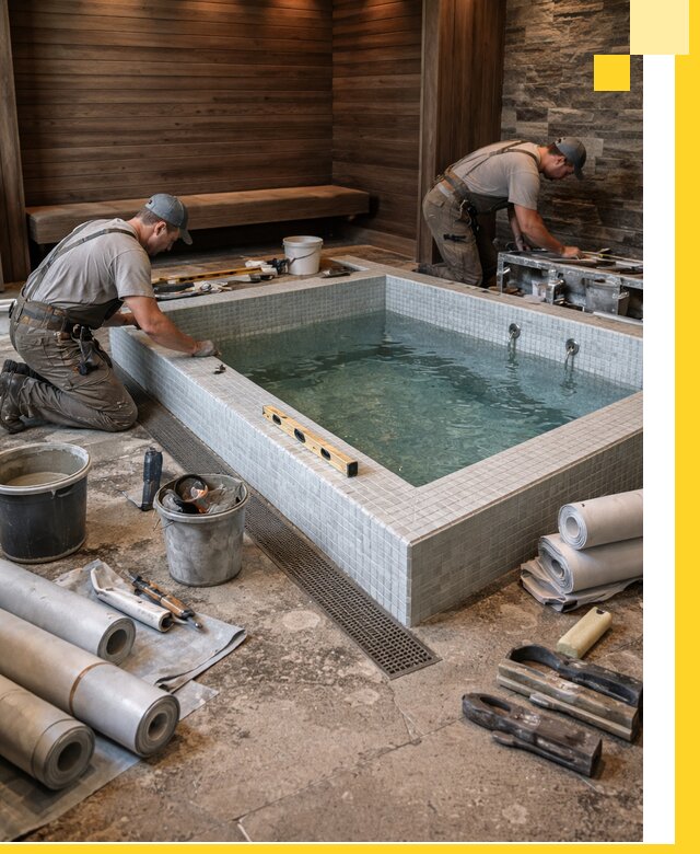 Установка и строительство бассейнов для сауны в Шумерле