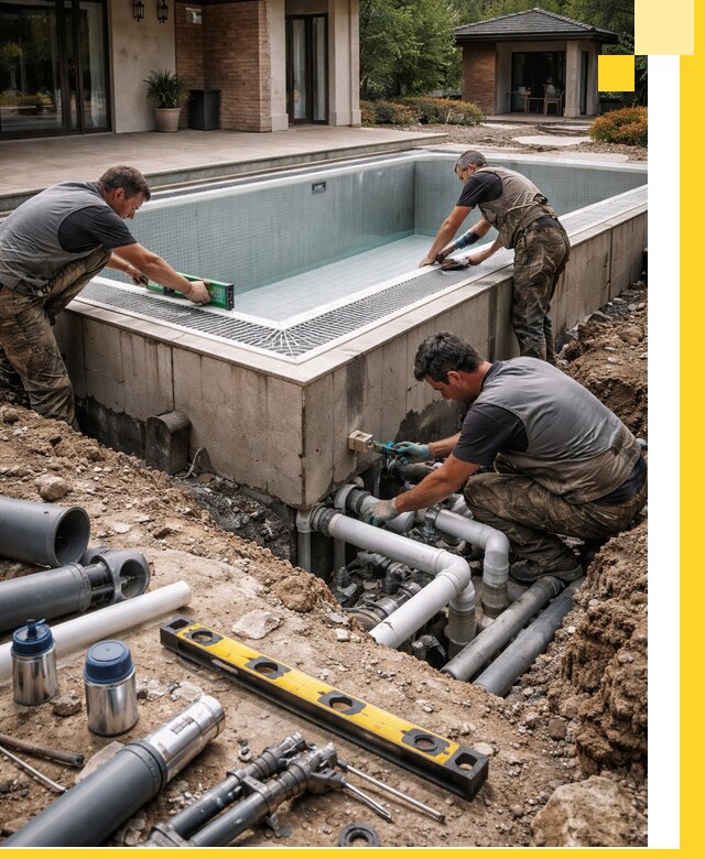 Строительство переливных бассейнов в Шумерле под ключ