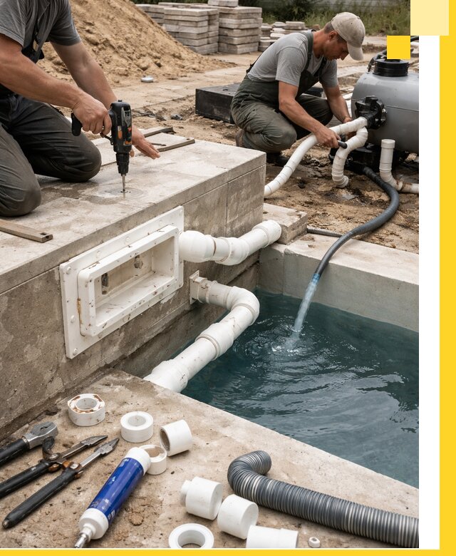 Строительство скиммерных бассейнов под ключ в Шумерле