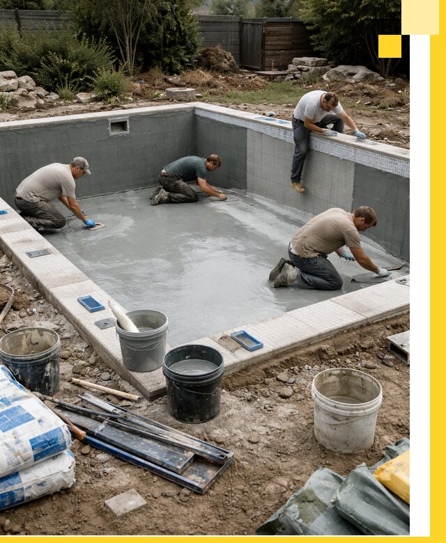 Изготовление и монтаж чаши бассейна под ключ в Шумерле