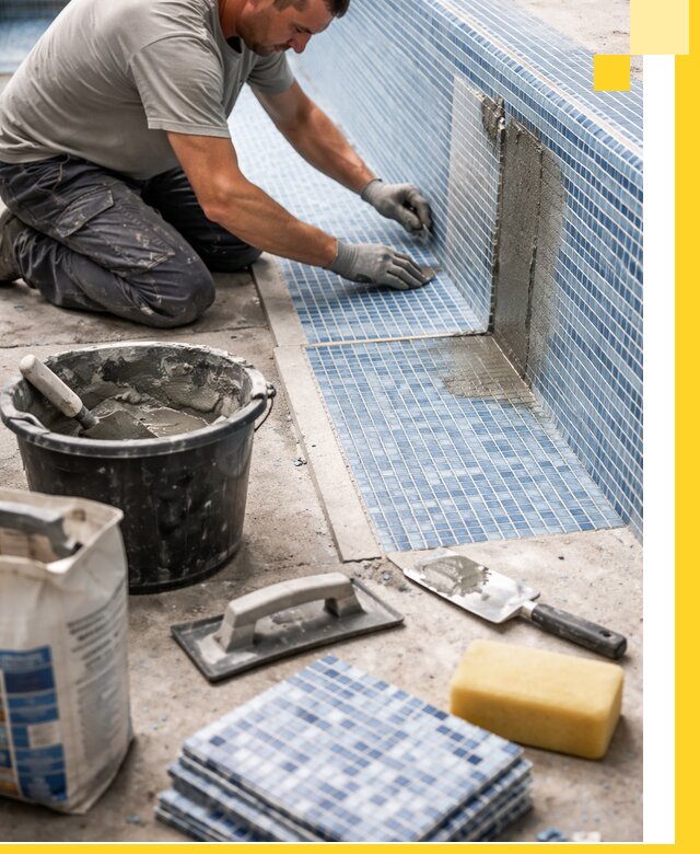 Укладка и ремонт мозаики для бассейнов под ключ в Шумерле