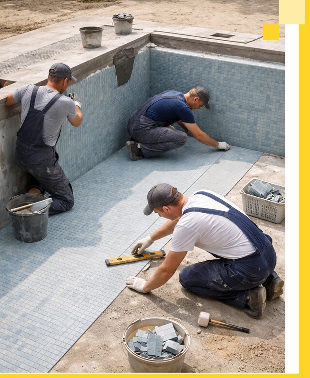 Укладка и установка плитки для бассейнов под ключ в Шумерле