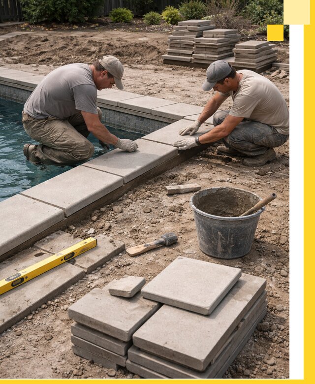 Установка и изготовление копингового камня для бассейнов в Шумерле