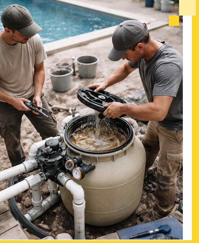 Установка и обслуживание песочных фильтров для бассейнов в Шумерле