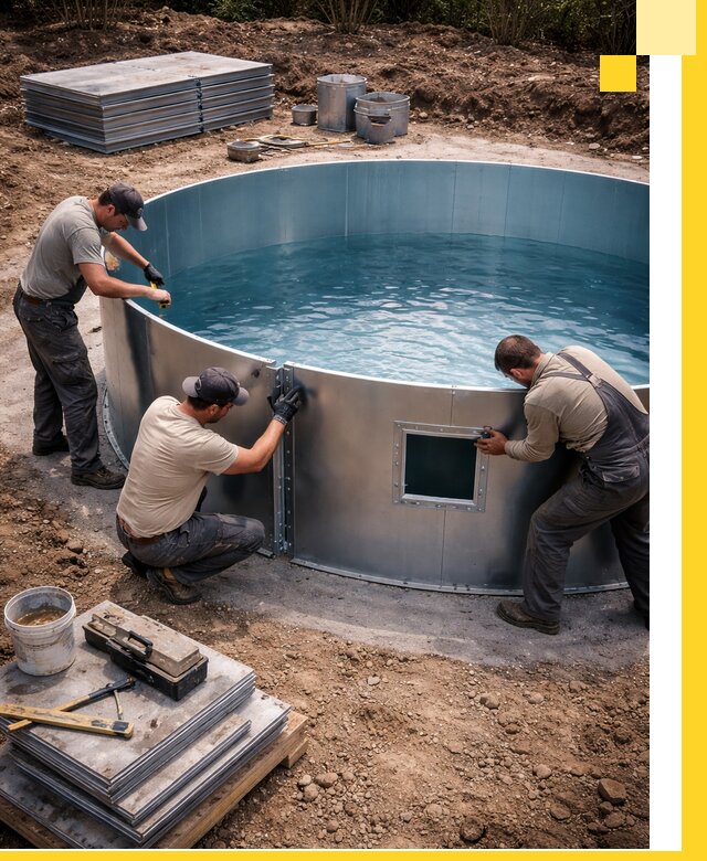 Круглые бассейны под ключ в Шумерле проектирование и монтаж