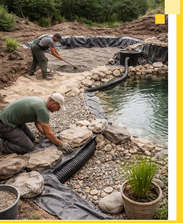 Строительство природных бассейнов и озер в Шумерле под ключ