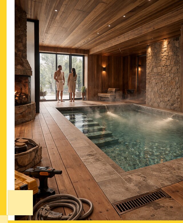 Проекты бань с бассейном под ключ в Шумерле от 81473 р., ЭриданШмр