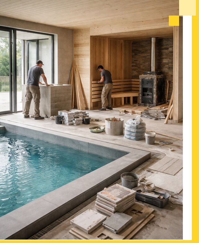 Проектирование и строительство бань с бассейном в Шумерле