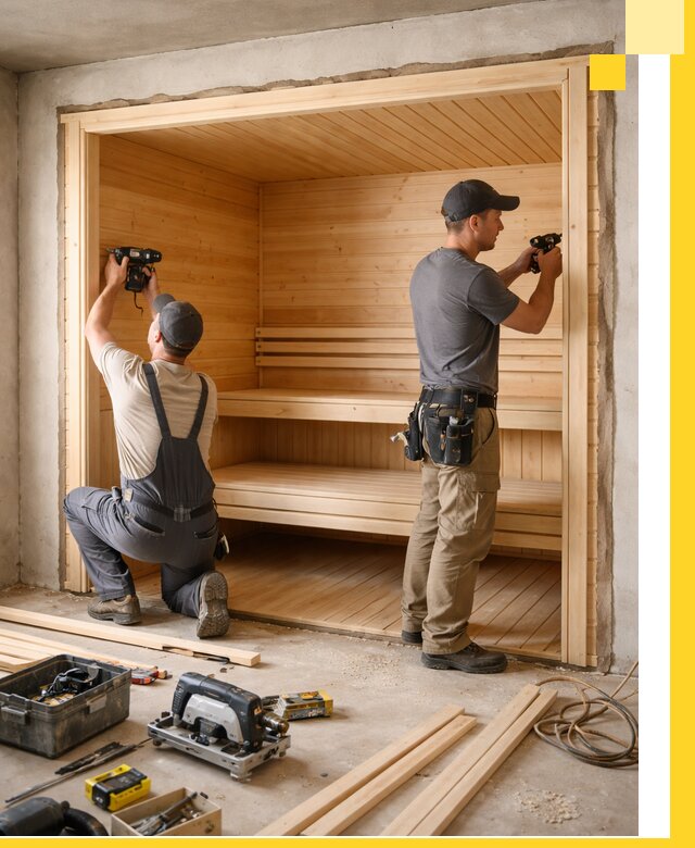 Монтаж саун под ключ в Шумерле — проектирование и установка