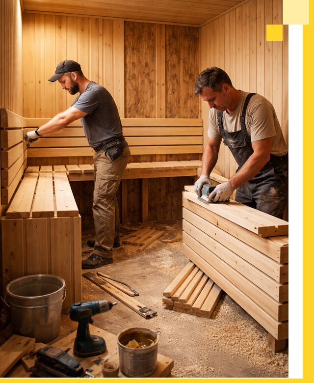 Профессиональный комплексный ремонт саун под ключ в Шумерле