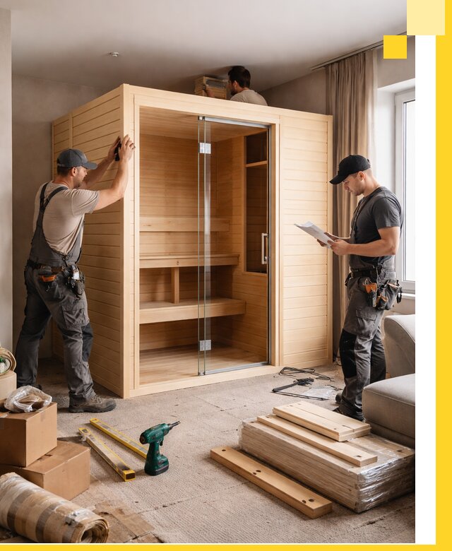 Установка и благоустройство саун в квартире в Шумерле