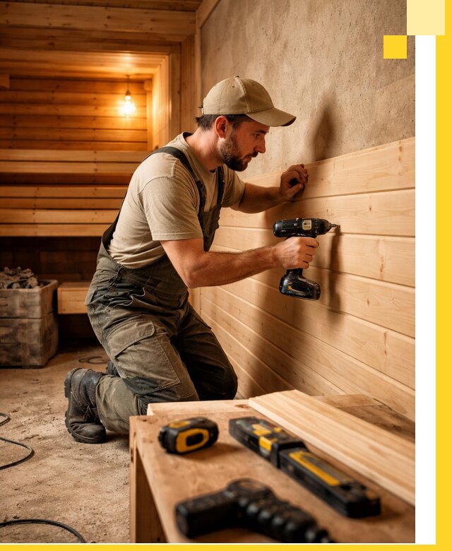 Профессиональная внутренняя отделка бани в Шумерле под ключ