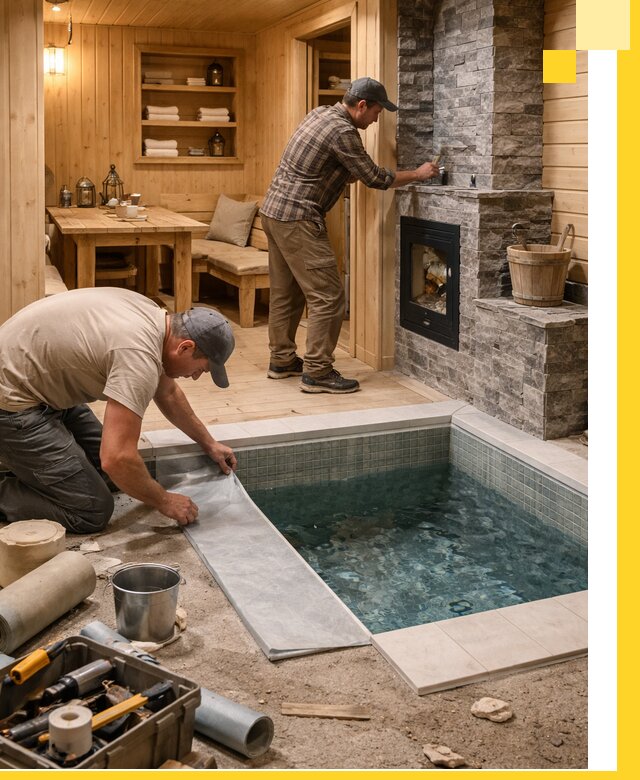 Строительство бань с комнатой отдыха под ключ в Шумерле