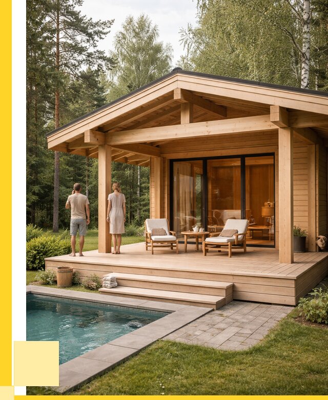 Бани с террасой под ключ в Шумерле от 651780 р. | ЭриданШмр