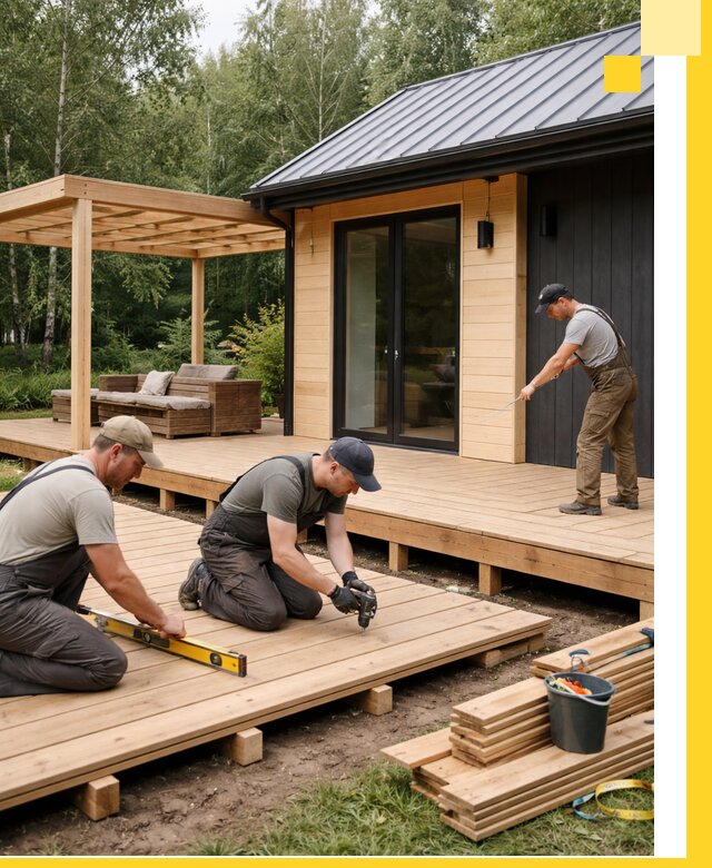 Строительство бань с террасой и бассейном под ключ в Шумерле