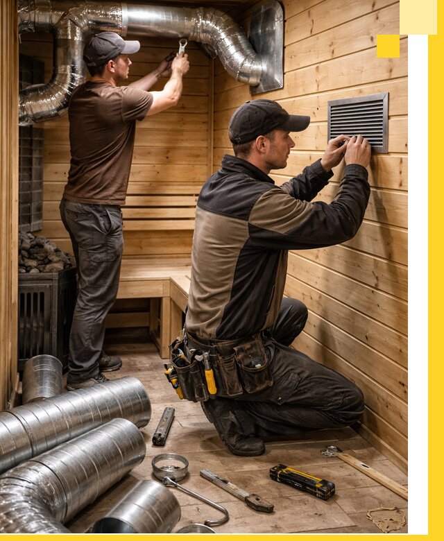 Проектирование и монтаж вентиляции бани в Шумерле под ключ