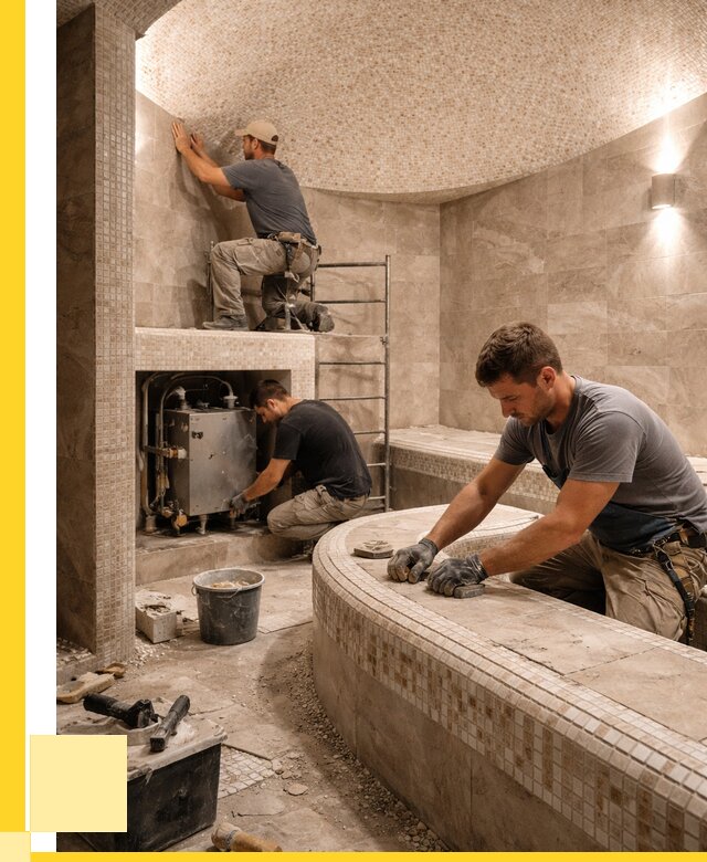 Монтаж хамамов под ключ в Шумерле от 271575 р. ЭриданШмр