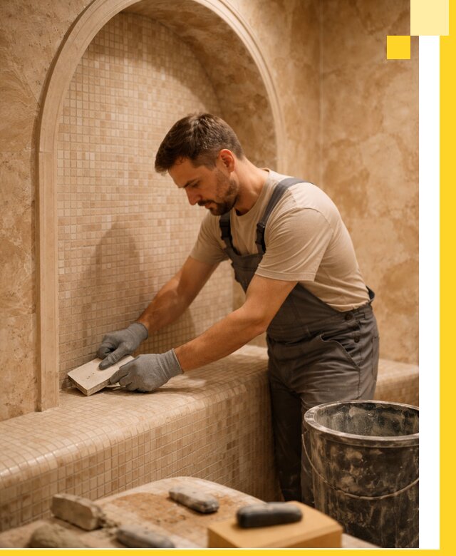 Профессиональная отделка хамамов с мозаикой под ключ в Шумерле