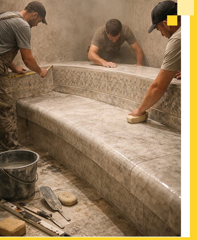 Изготовление и установка сидений для хамама в Шумерле